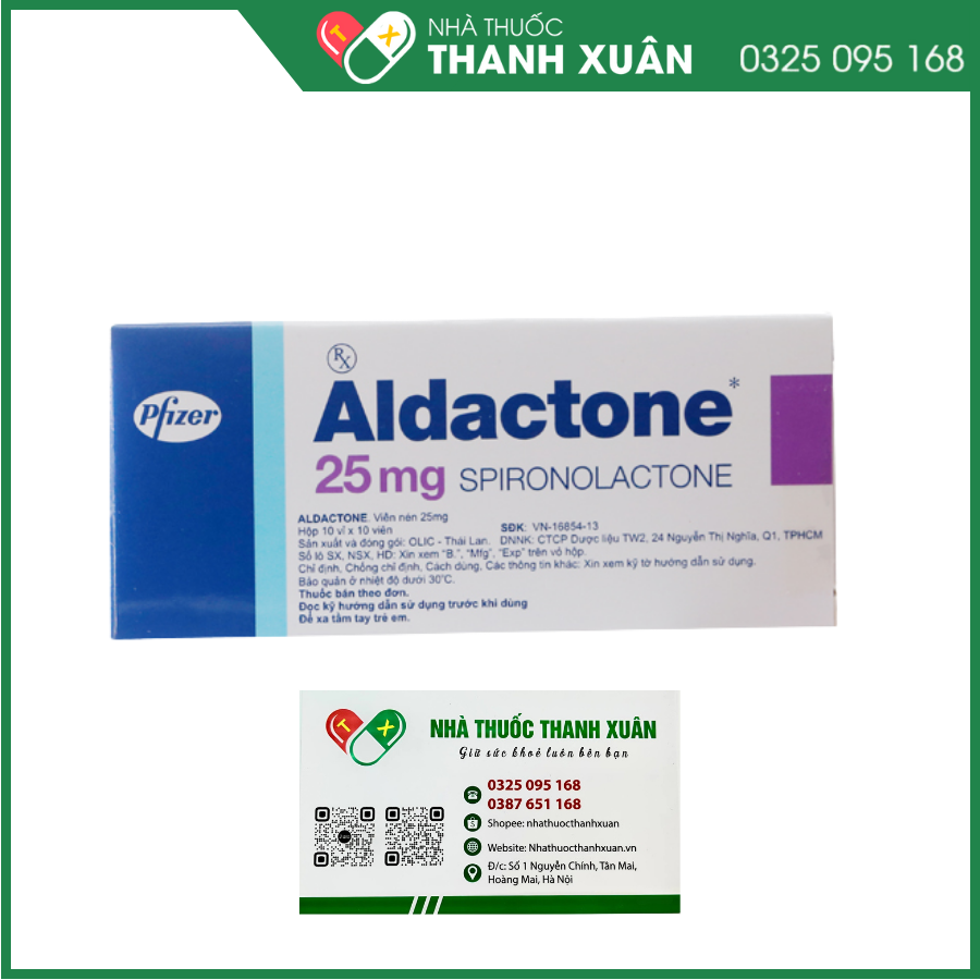 Aldactone 25mg trị tăng huyết áp, suy tim